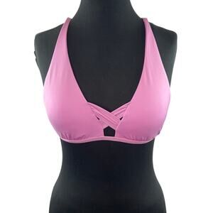 Soluna Pink Swimsuit Top Bottom Nylon Stretch Spaghetti Straps Size Medium M New